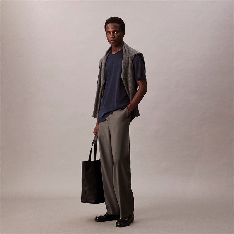 Calvin Klein T-shirt Homme Supima Poitrine Bleu Saphir Foncé