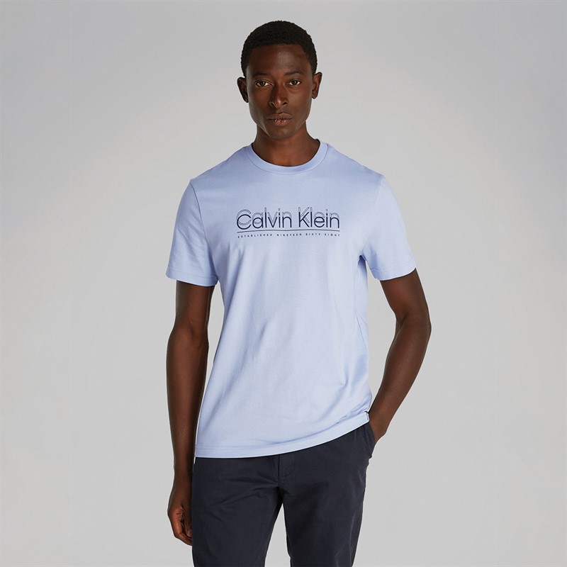 Calvin Klein T-shirt Logo Homme Bleu Zen - Taille XL