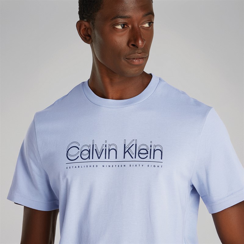Calvin Klein Heren Logo T-Shirt Zen Blauw