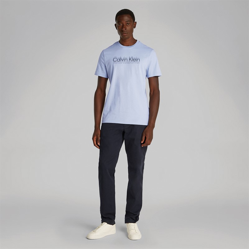 Calvin Klein Heren Logo T-Shirt Zen Blauw