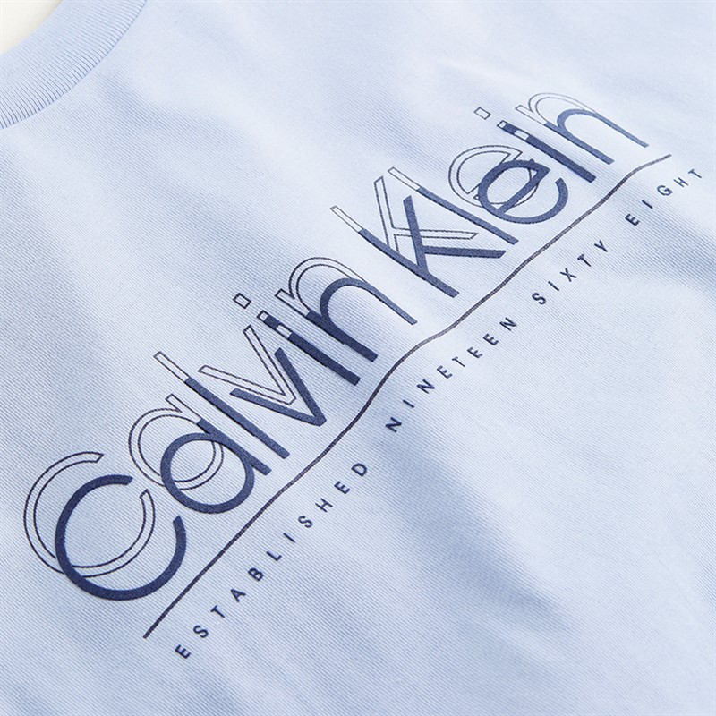 Calvin Klein Heren Logo T-Shirt Zen Blauw