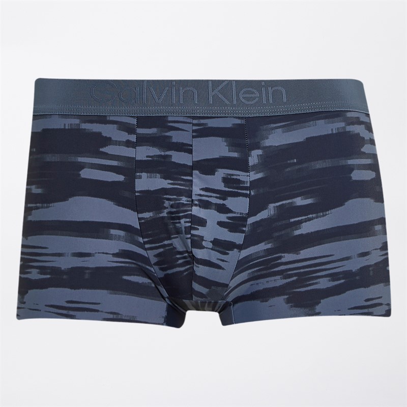 Calvin Klein Heren Lage Taille Trunk Strepen Print Bank Blauw - Maat XL