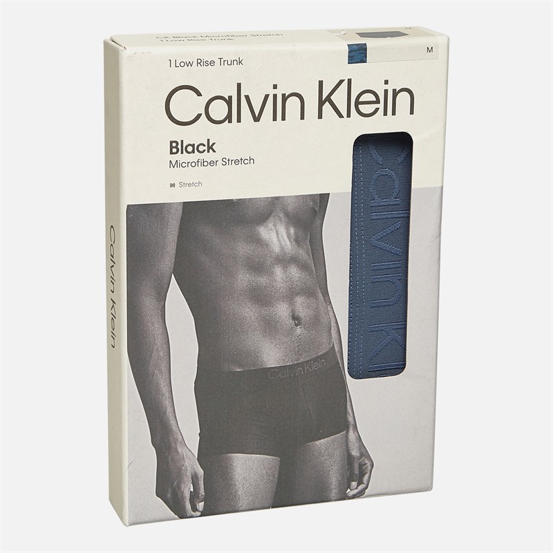 Calvin Klein Herren Hüft Tief Geschnittene Unterhosen Gestreifter Druck Bank Blau