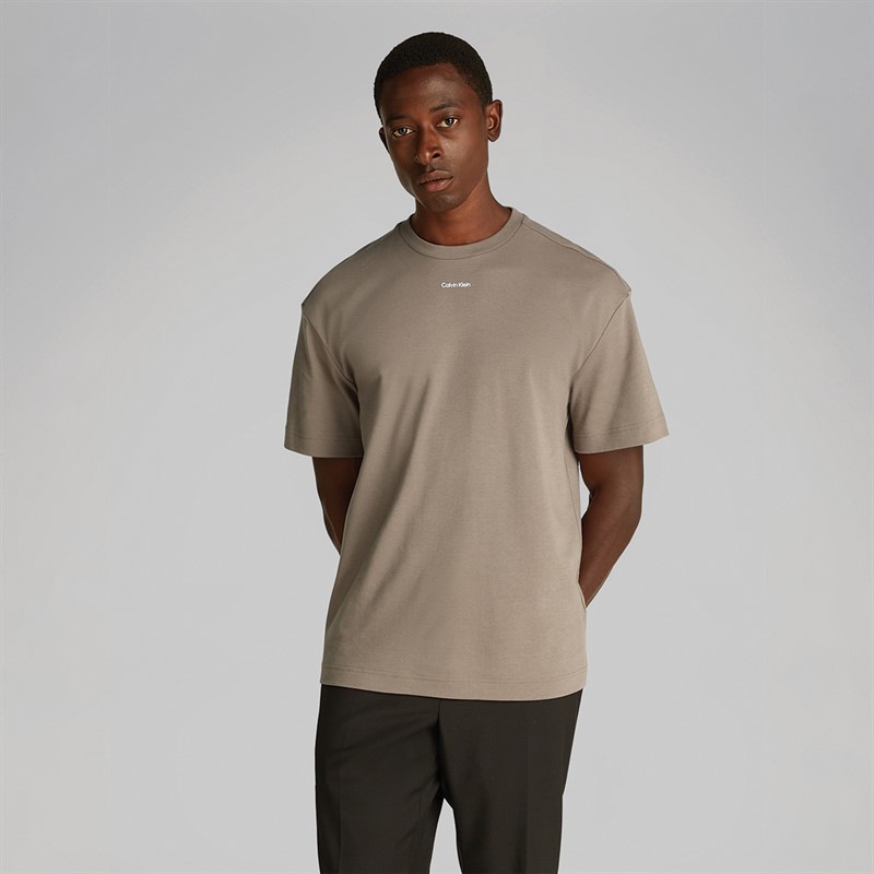 Calvin Klein T-shirt Interlock Logo Nano Homme Fossil - Taille S