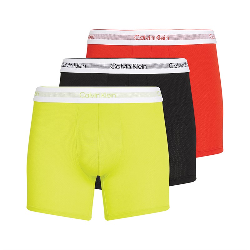 Calvin Klein lot de Trois Boxers Homme - Cendré/Noir/Lime Kewl