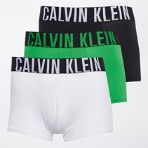 Calvin Klein Mens Three Pack Trunks White/Black/Blossom Green