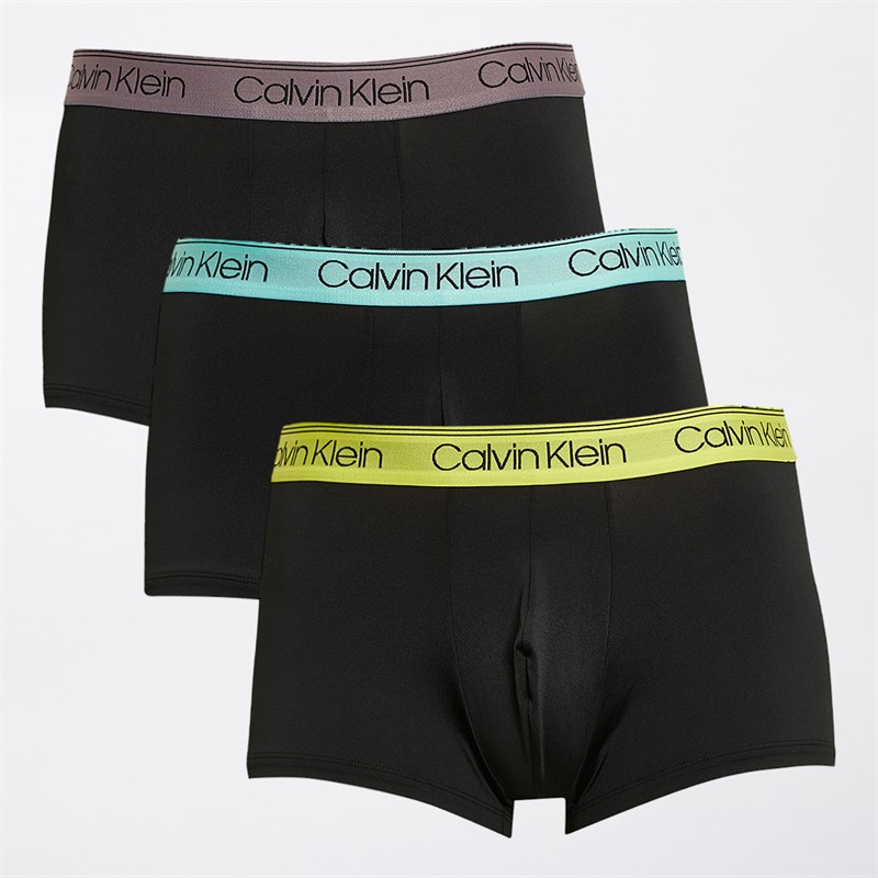 Calvin Klein Mens Three Pack Low Rise Boxer Trunks Beau Bl/F Mauve/Saharah SN WBS