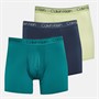 Calvin Klein Mens Three Pack Boxer Briefs Ink/Pale Lime Yellow/Lively Teal