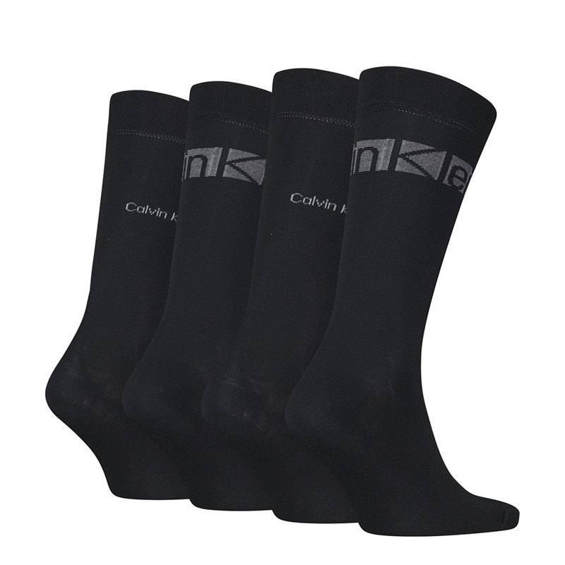 Calvin Klein Mens Four Pack Stripe Socks Black