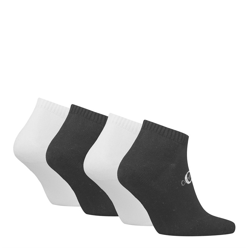 Calvin Klein Mens Four Pack Trainer Socks Black Combo