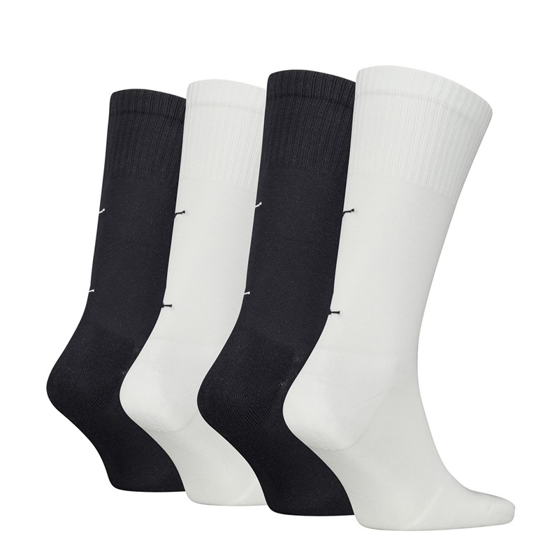 Calvin Klein Mens Four Pack Logo Socks White/Black