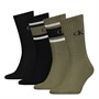 Calvin Klein Mens Four Pack Logo Socks Olive Combo