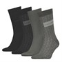 Calvin Klein Mens Four Pack Badge Socks Grey/Black