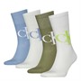 Calvin Klein Mens Four Pack Logo Socks Green Blue Combo