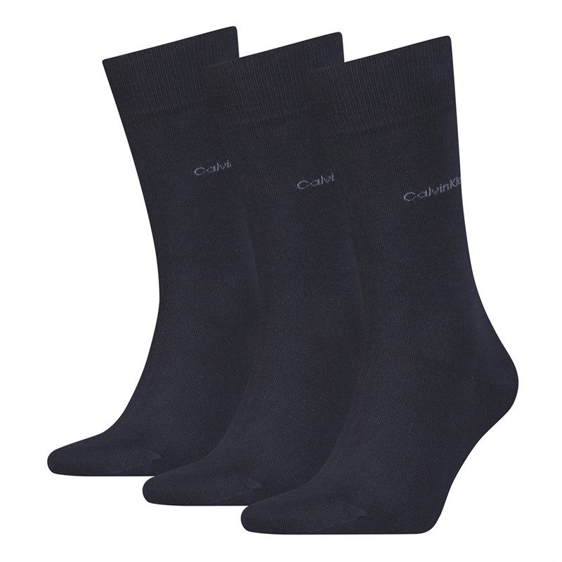 Calvin Klein Mens Three Pack Socks Navy