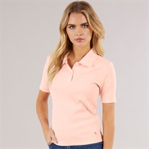 Calvin Klein Womens Rib Polo Shirt Cloud Pink