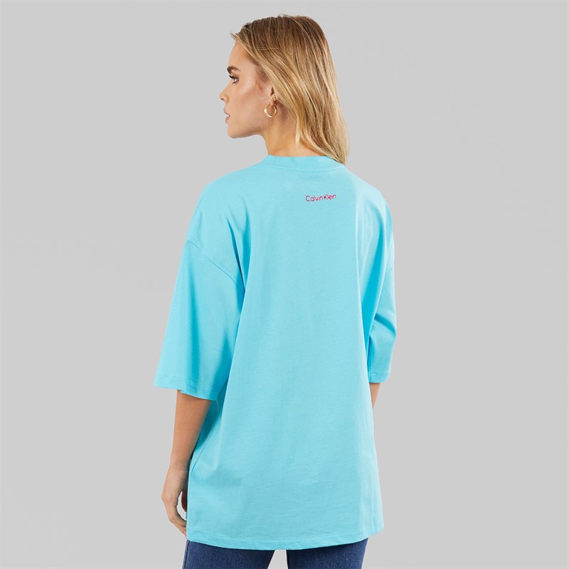 Calvin Klein Womens Oversized T-Shirt Atmosphere Blue
