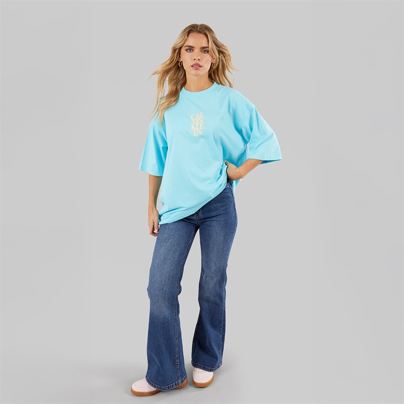 Calvin Klein Womens Oversized T-Shirt Atmosphere Blue