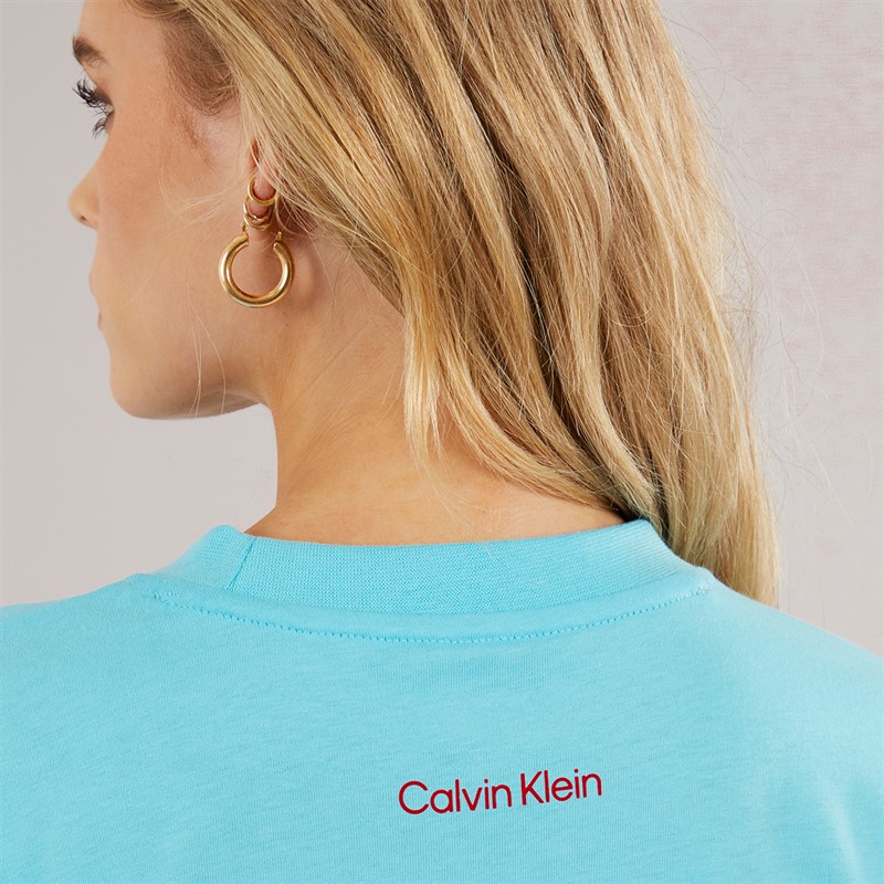 Calvin Klein Womens Oversized T-Shirt Atmosphere Blue