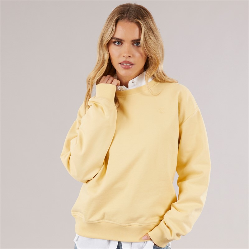 Calvin Klein Womens Archive Logo Sweatshirt Sunlight