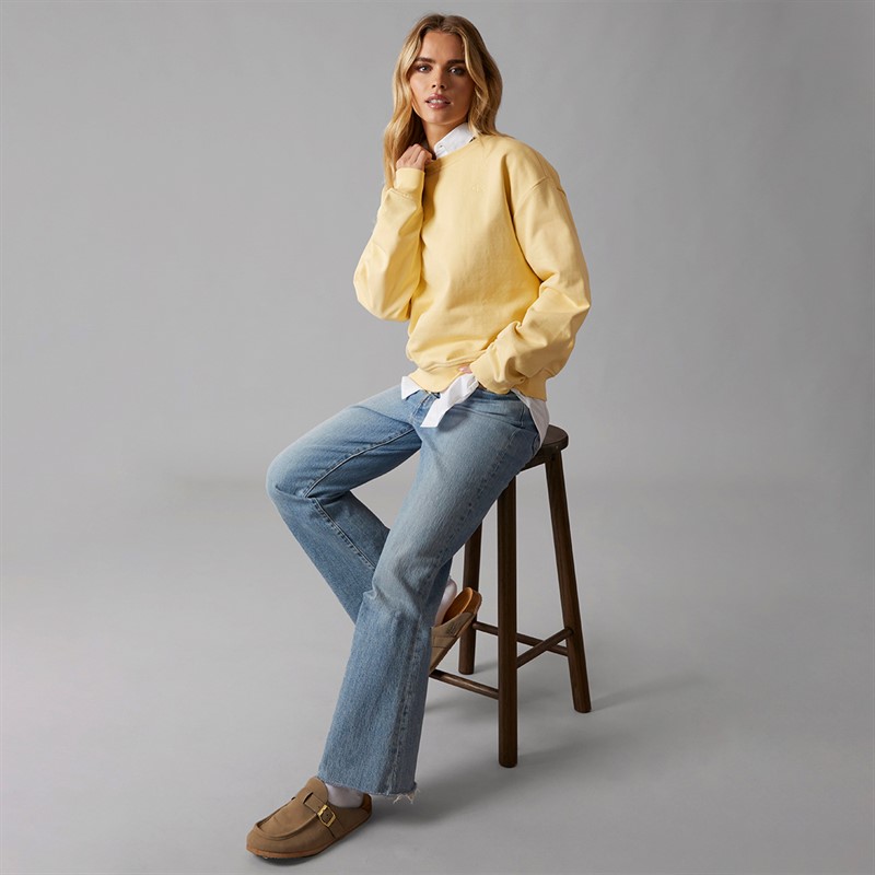 Calvin Klein Womens Archive Logo Sweatshirt Sunlight