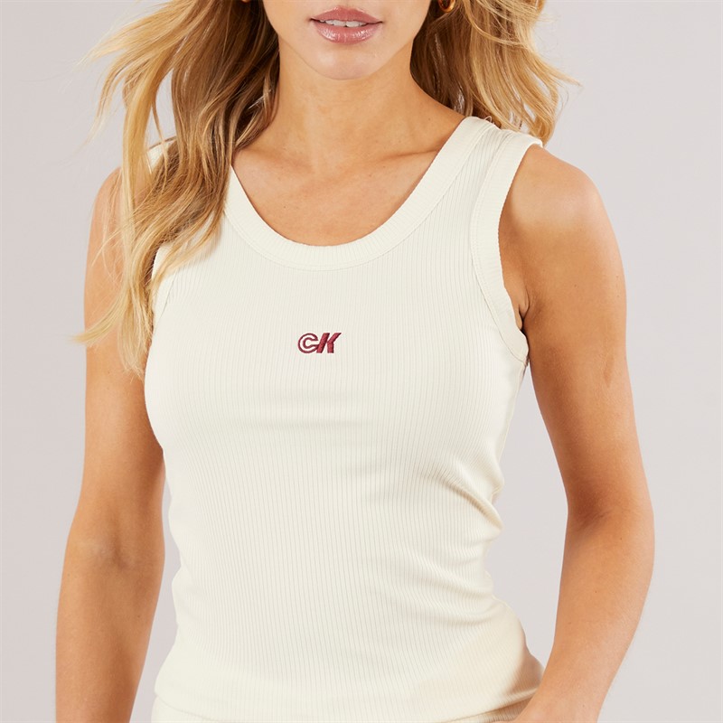 Calvin Klein Womens Modal Rib Vest Cloud Cream
