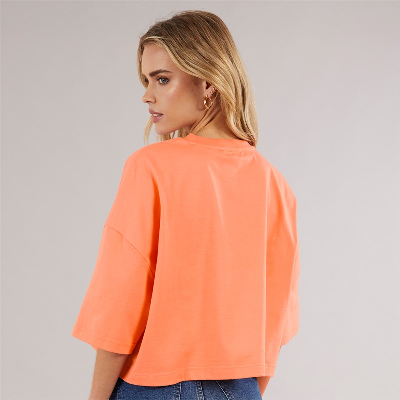 Calvin Klein Womens Cropped T-Shirt Powder Orange
