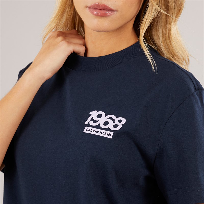 Calvin Klein Womens Classic Logo T-Shirt Dark Sapphire