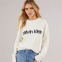 Calvin Klein Womens Cotton Graphic Sweatshirt Tofu