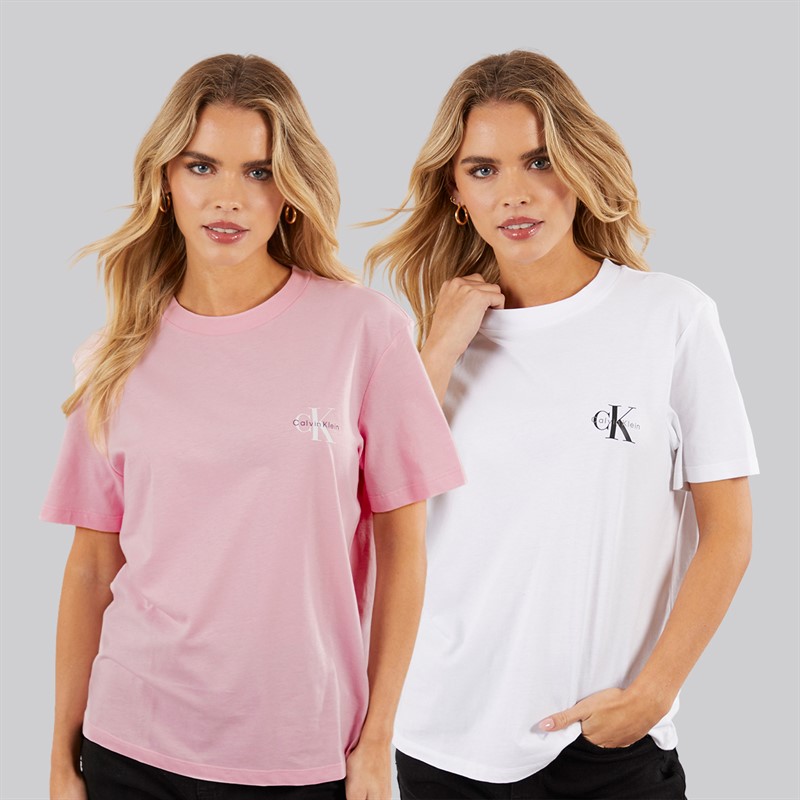 Calvin Klein Womens Logo Two Pack T-Shirts Fairy Tale