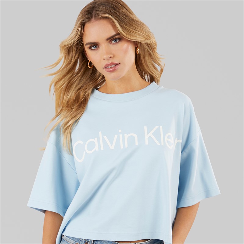 Calvin Klein Womens Graphic T-Shirt Cool Blue