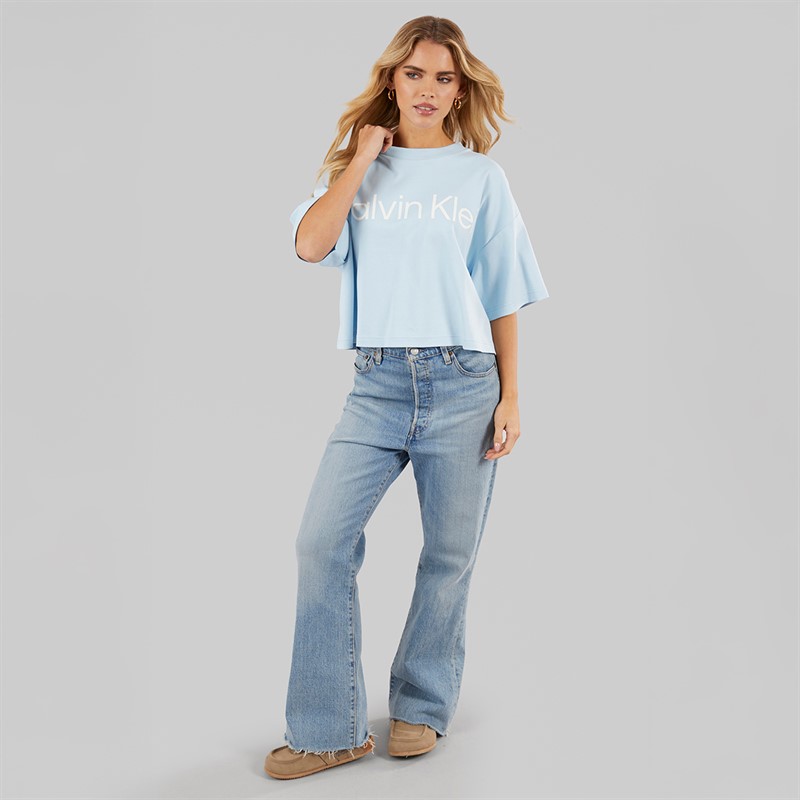 Calvin Klein Womens Graphic T-Shirt Cool Blue
