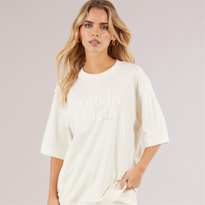 Calvin Klein Womens Oversized T-Shirt Tofu