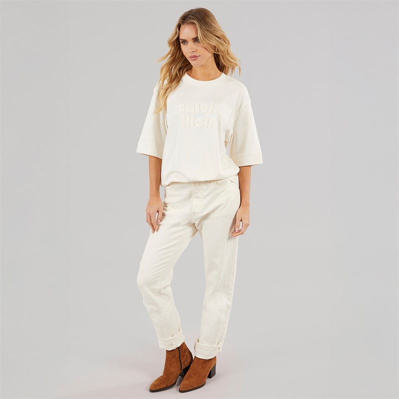 Calvin Klein Womens Oversized T-Shirt Tofu