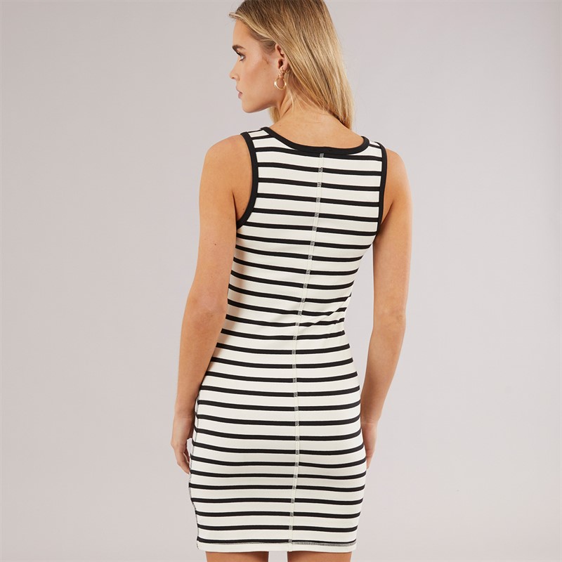 Calvin Klein Womens Cotton Stripe Dress Sweet Corn