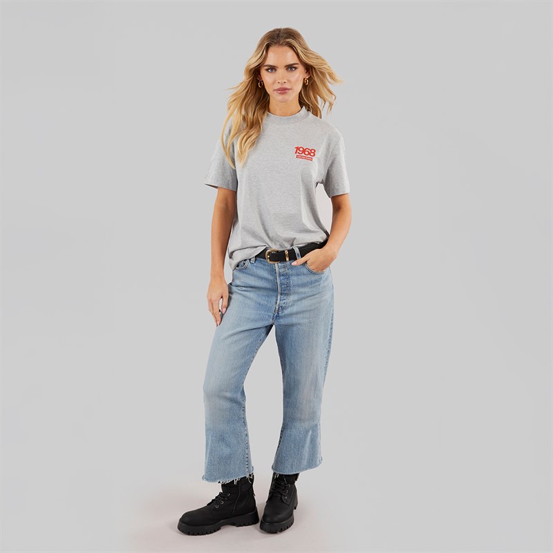 Calvin Klein Womens Classic Logo T-Shirt Grey Heather