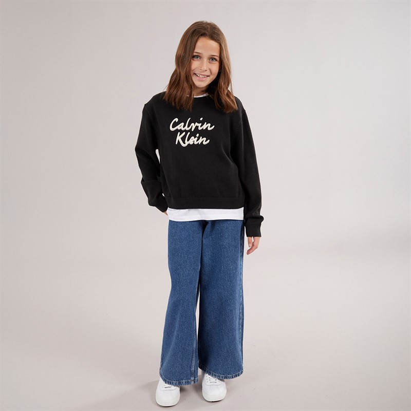 Calvin Klein Girls Logo Jumper Ck Black