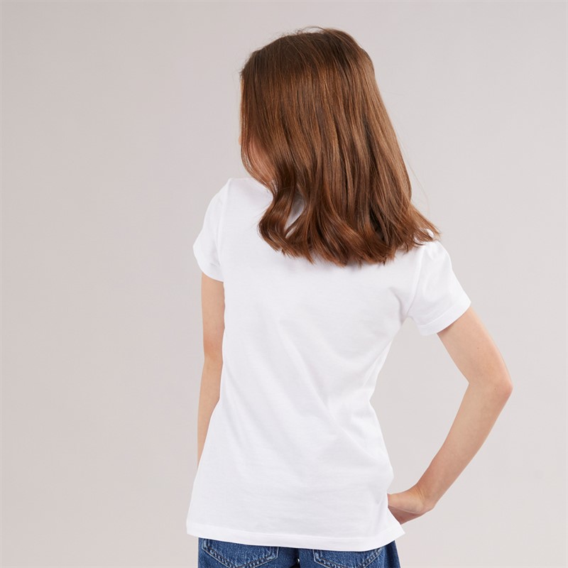 Calvin Klein Girls Glitter CK T-Shirt Bright White