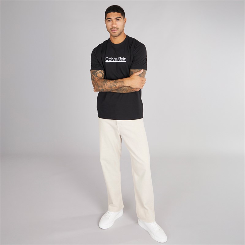 Calvin Klein Mens Tape Graphic T-Shirt Black