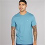 Calvin Klein Mens Solid Crew Neck T-Shirt Blue Steam
