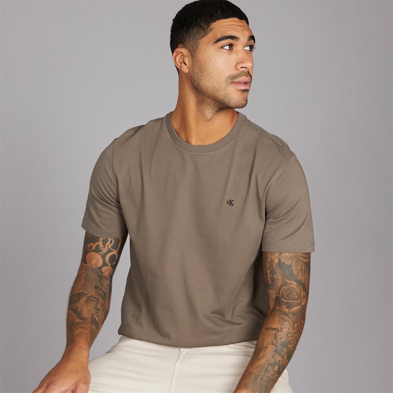 Calvin Klein Mens Solid Crewneck T-Shirt Morel