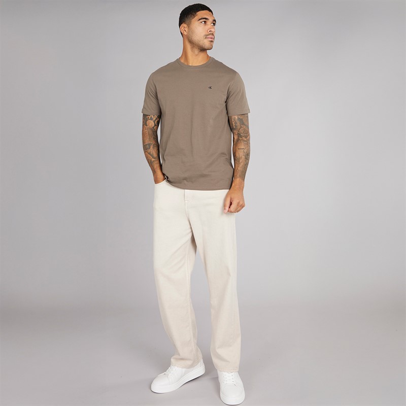 Calvin Klein Mens Solid Crewneck T-Shirt Morel