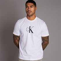 Calvin Klein Mens Center Monogram T-Shirt Brilliant White