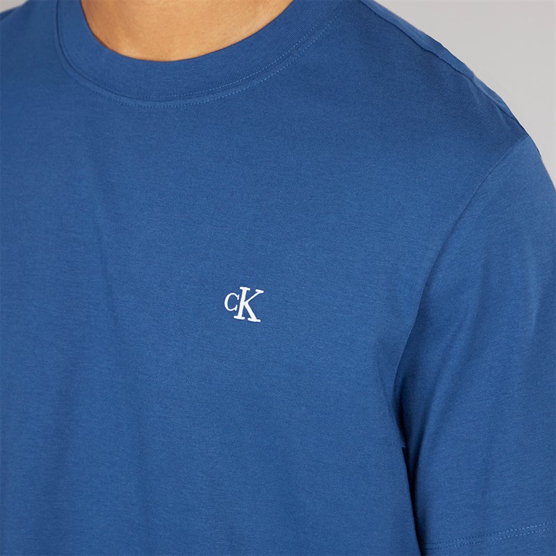Calvin Klein Mens Easy Monogram T-Shirt Blue Jean