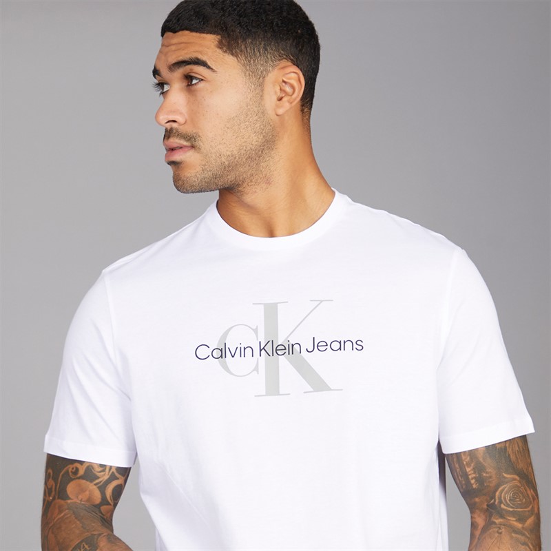 Calvin Klein Mens Hero Monologo T-Shirt Brilliant White