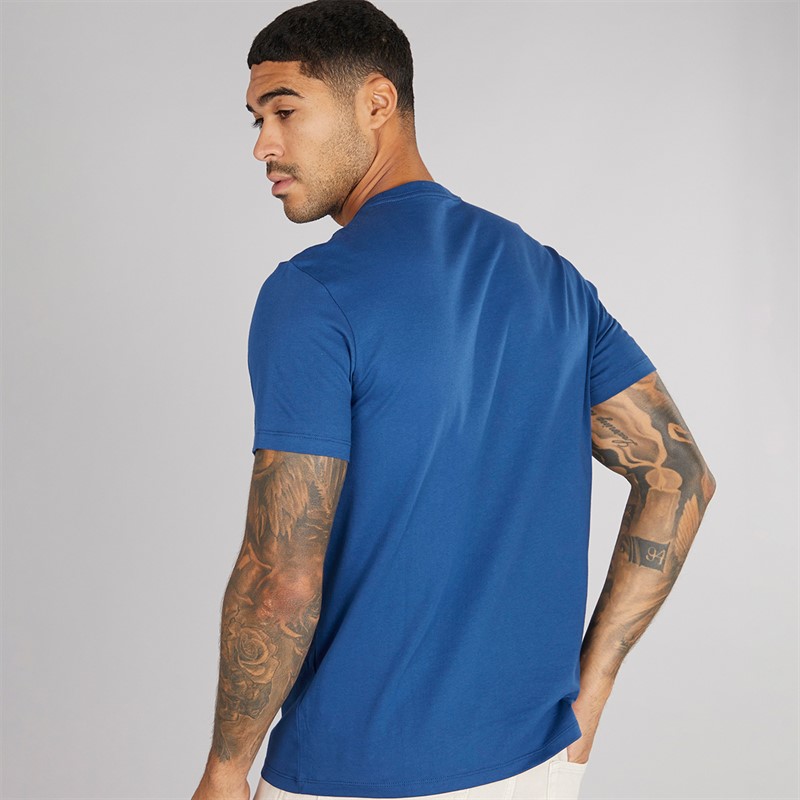 Calvin Klein Mens Center Monogram T-Shirt Blue Jean