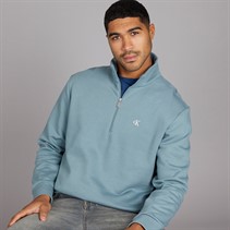 Calvin Klein Mens Fleece Quarter Zip Sweatshirt Trooper
