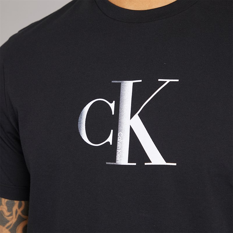 Calvin Klein Mens Center Monogram T-Shirt Black