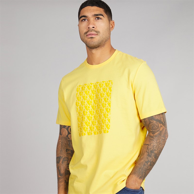 Calvin Klein Mens Short Sleeve Puff Graphic T-Shirt Sunshine