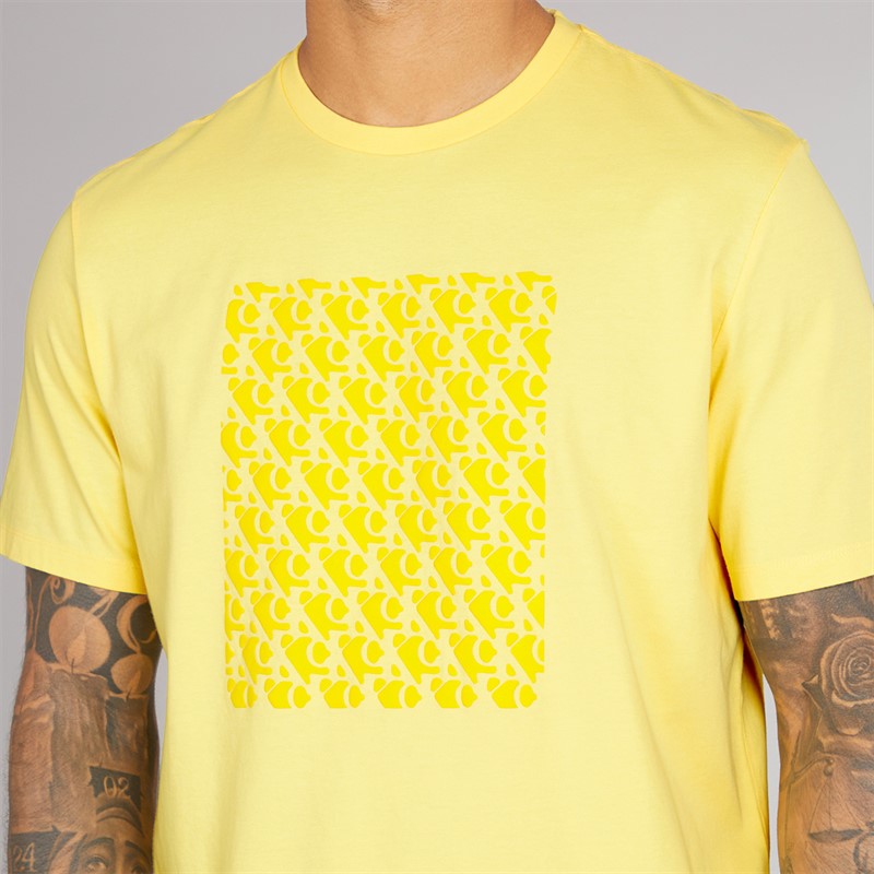 Calvin Klein Mens Short Sleeve Puff Graphic T-Shirt Sunshine